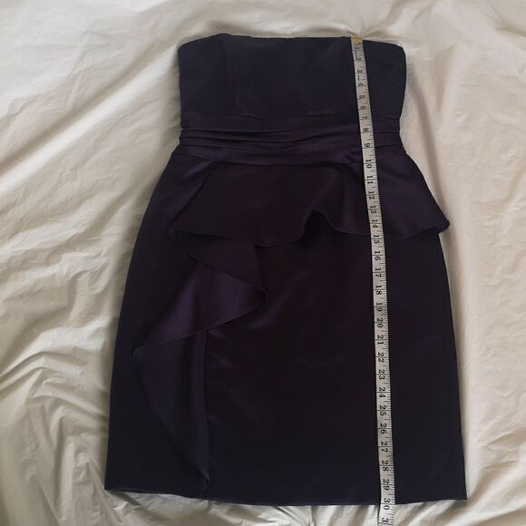 David Bridal Ladies Strapless Ruffle Mini  Dress 6 Purple - Picture 11 of 16